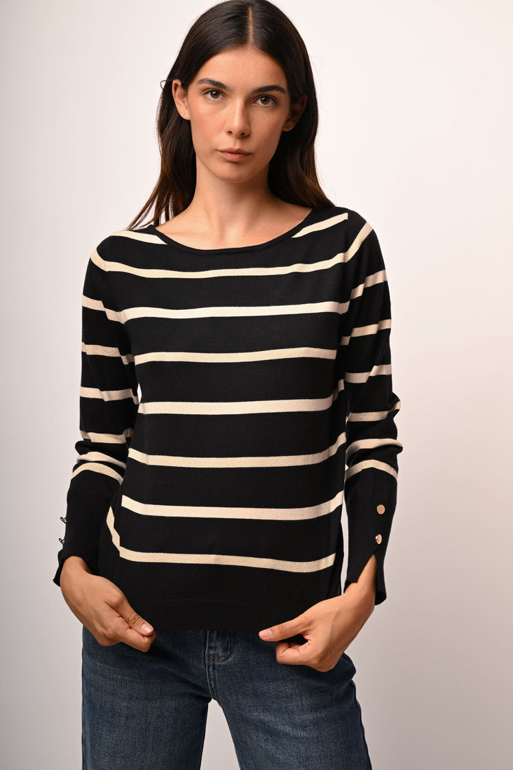 Lurex striped knit sweater