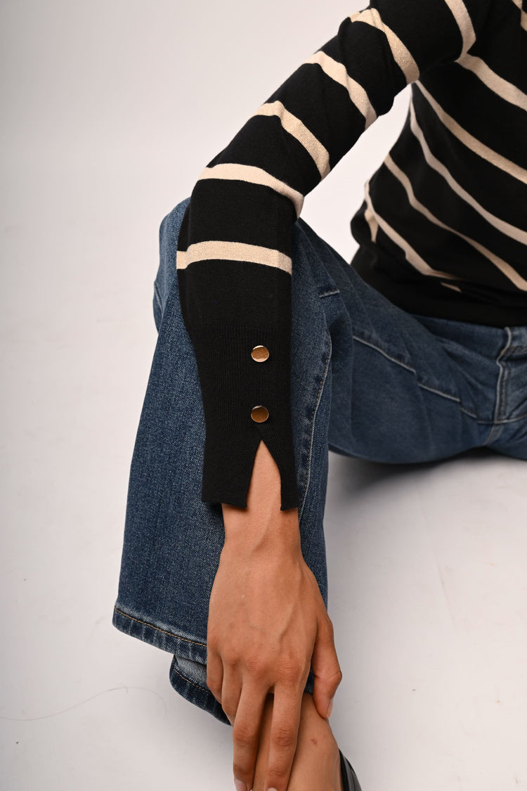 Lurex striped knit sweater