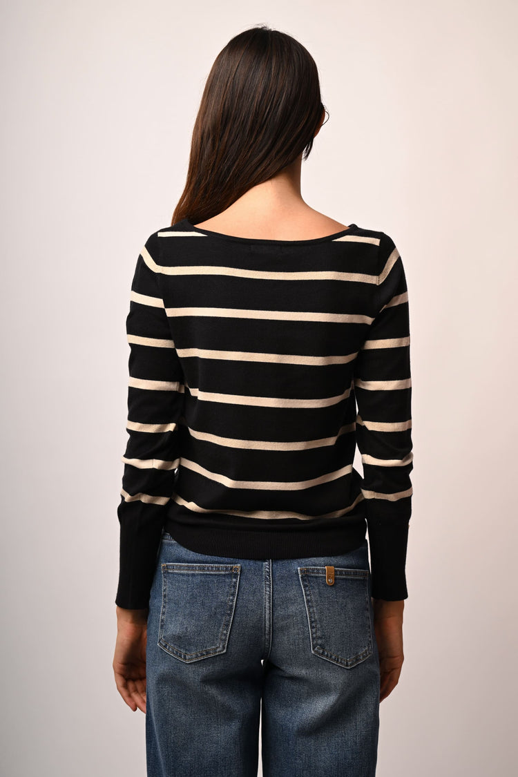 Lurex striped knit sweater