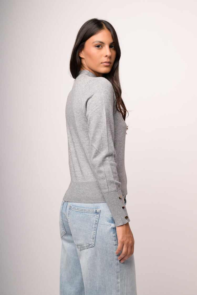 Maglia lupetto con bottoni lurex