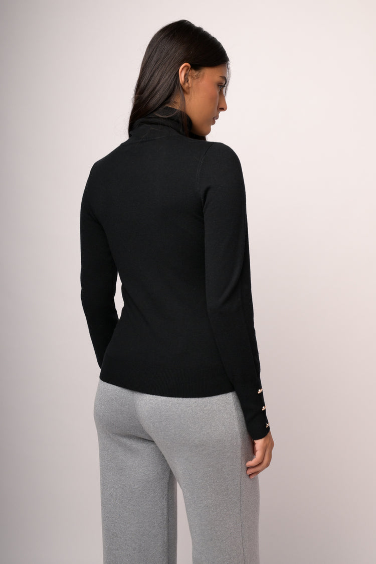 Maglia dolcevita con bottoni