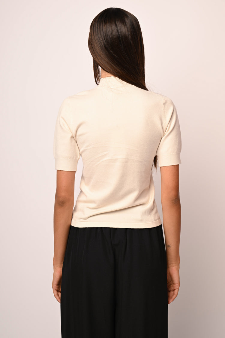 Short sleeves mock sweater