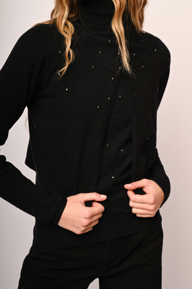 Cardigan con strass