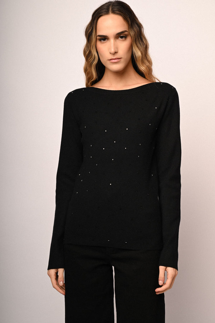 Maglia shiffer con strass