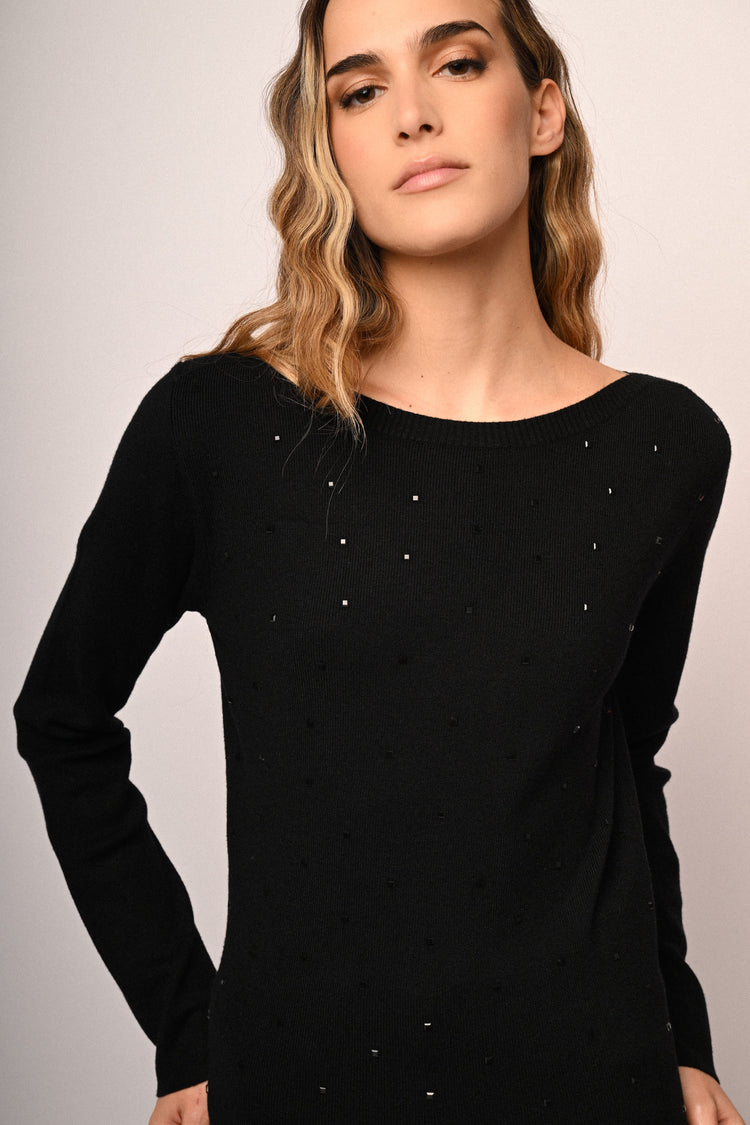 Maglia shiffer con strass