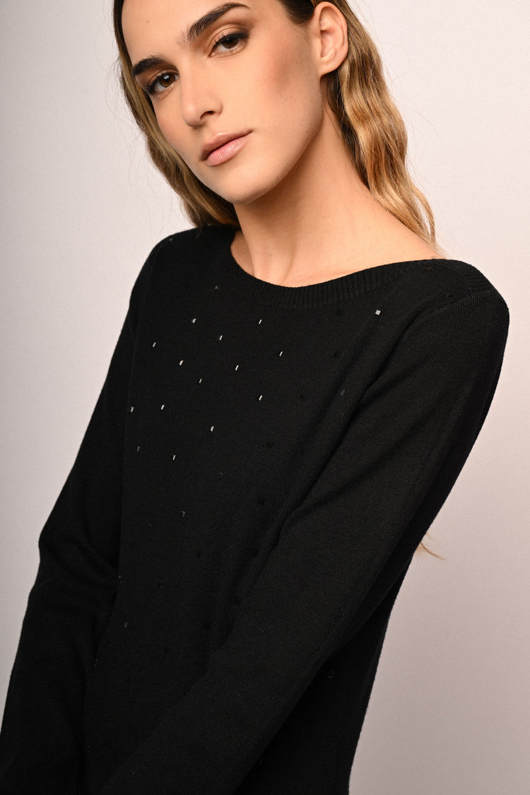 Maglia shiffer con strass