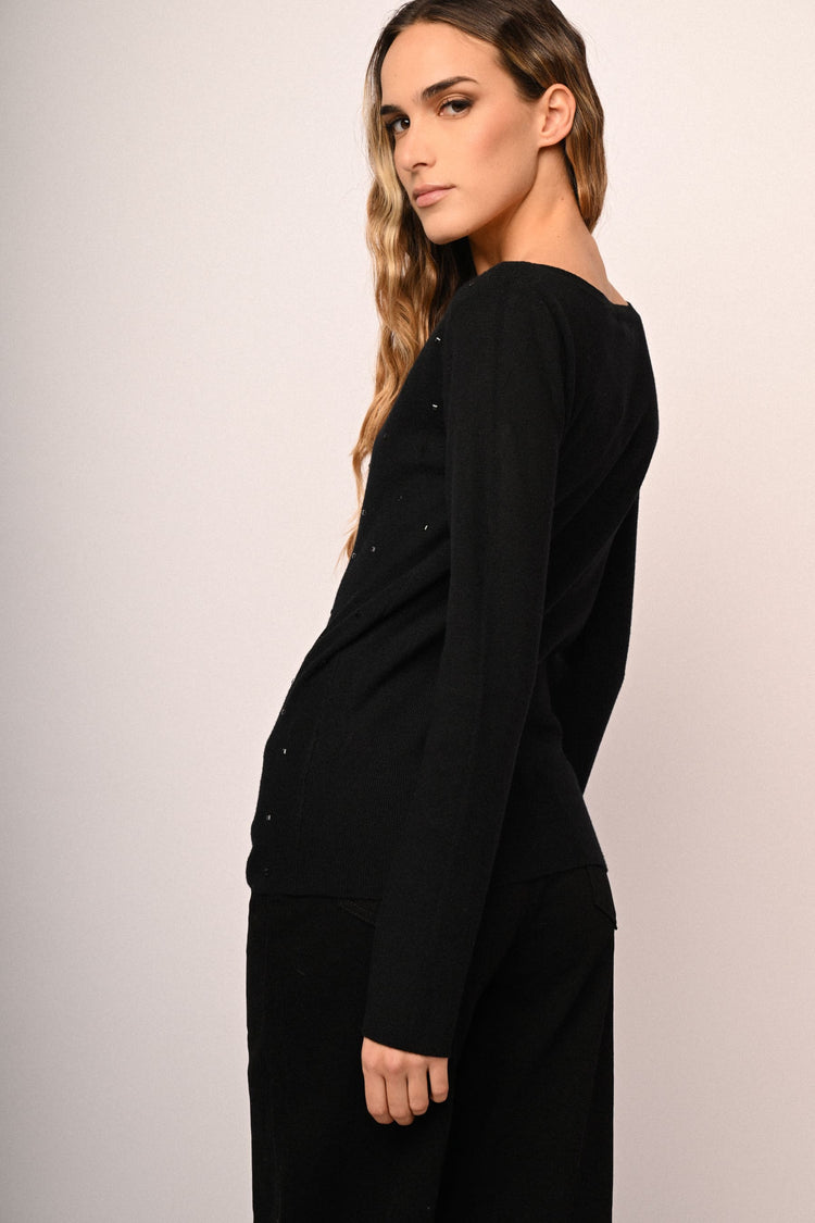 Maglia shiffer con strass