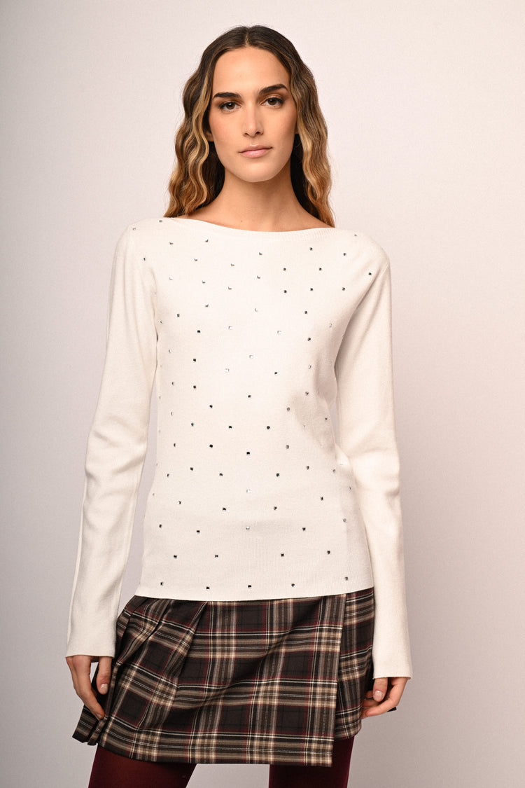 Maglia shiffer con strass