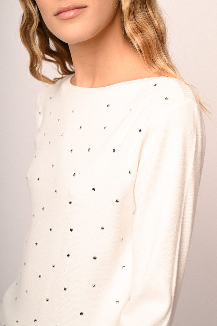 Maglia shiffer con strass