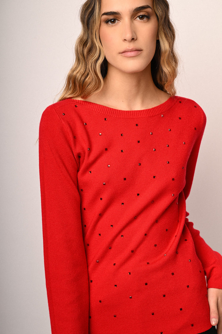 Maglia shiffer con strass