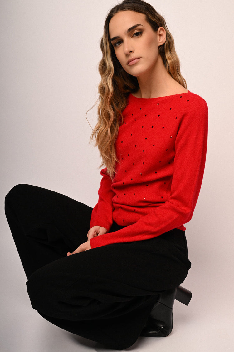 Maglia shiffer con strass