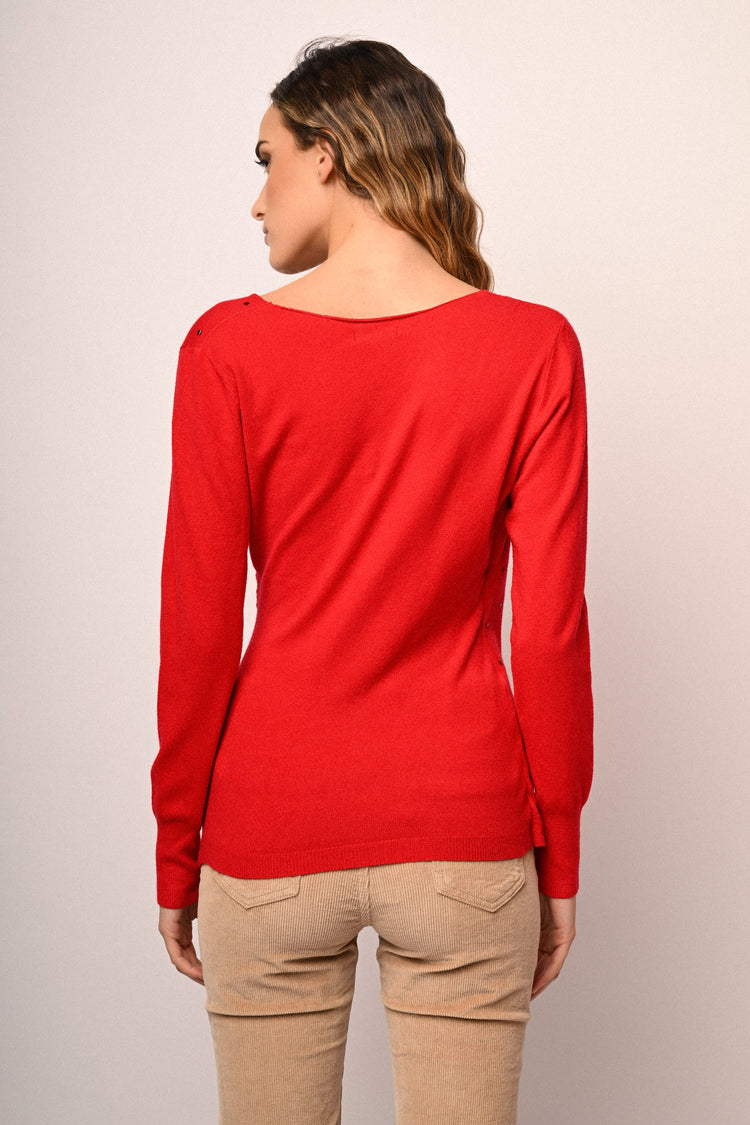 Rhinestone embellishment wrap sweater