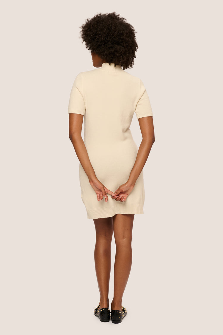 Embroidered knit mini dress