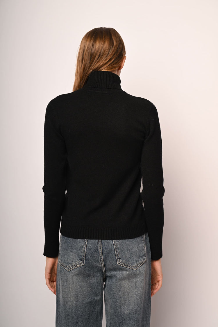 Lace-detail turtleneck