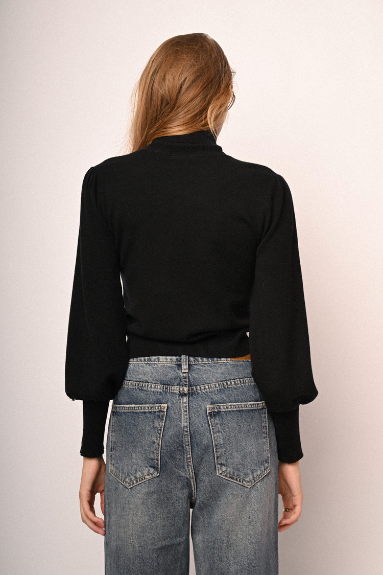 Pearl and crystal turtleneck