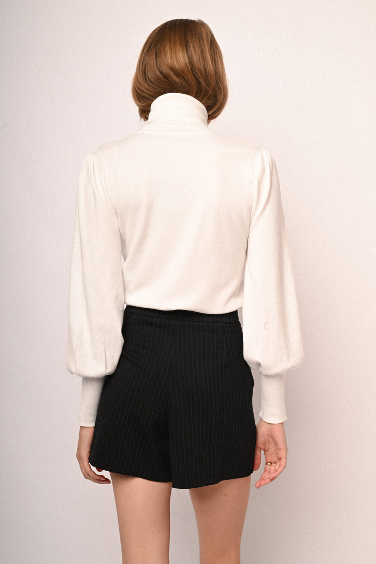 Pearl and crystal turtleneck