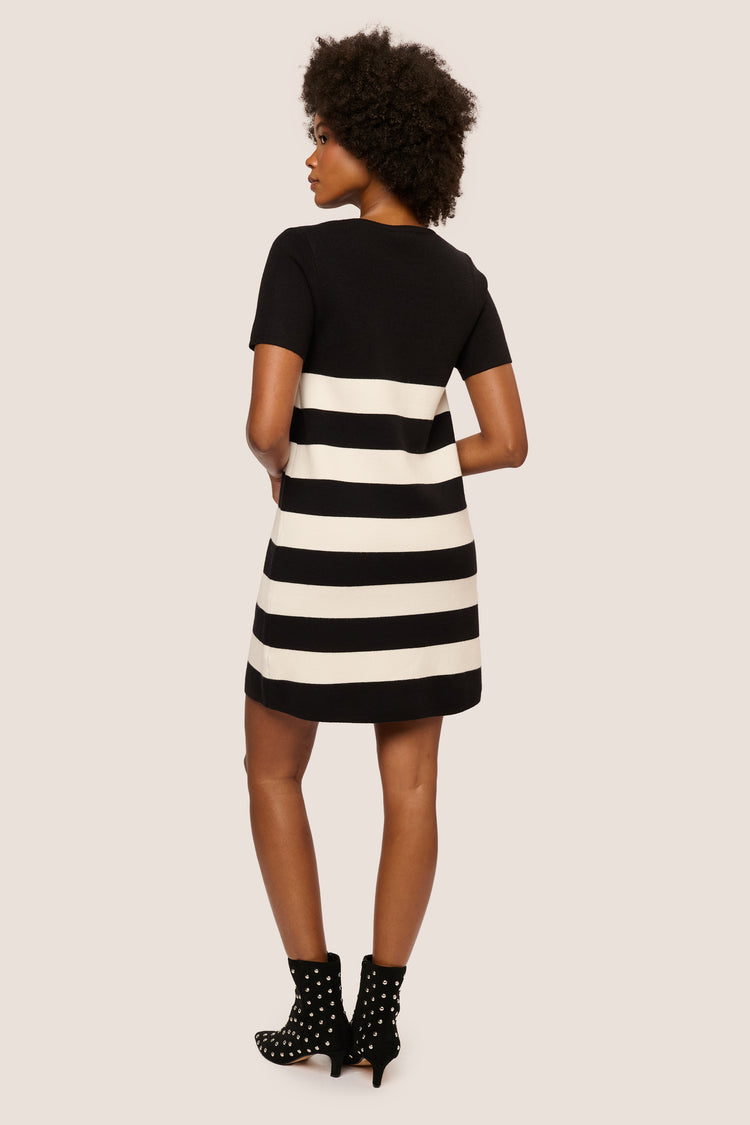 Striped knit mini dress
