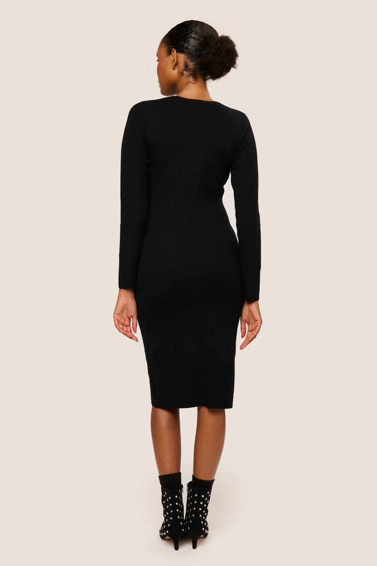 Button-detail knit dress