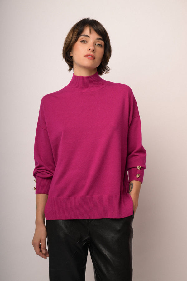 Maglia over collo alto