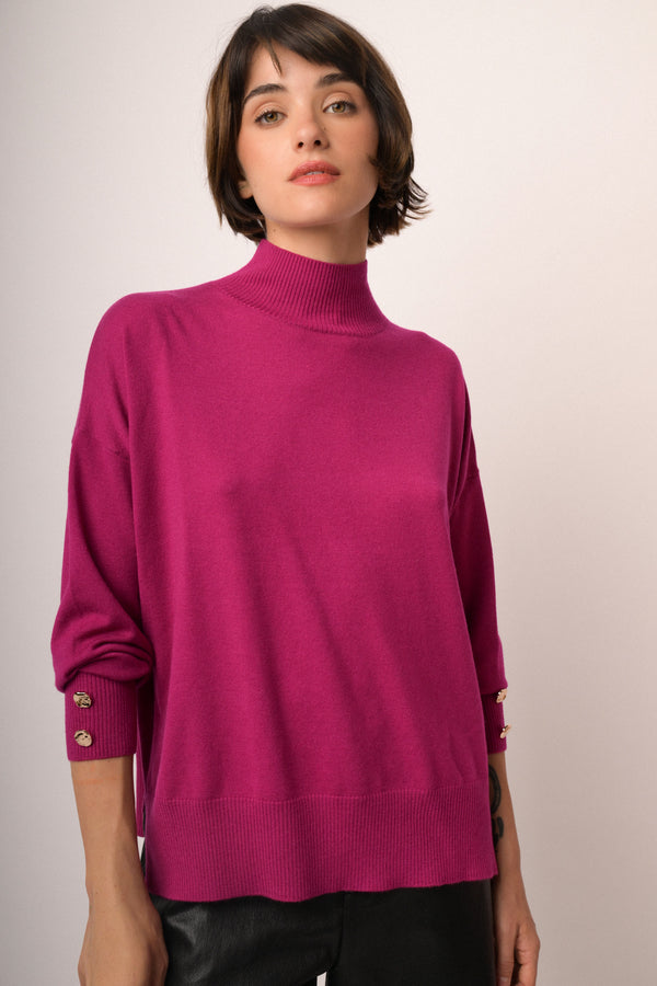 Maglia over collo alto