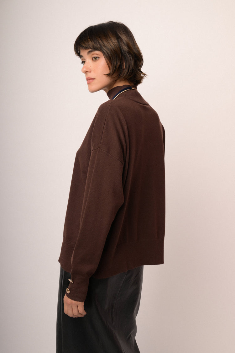 Maglia over collo alto