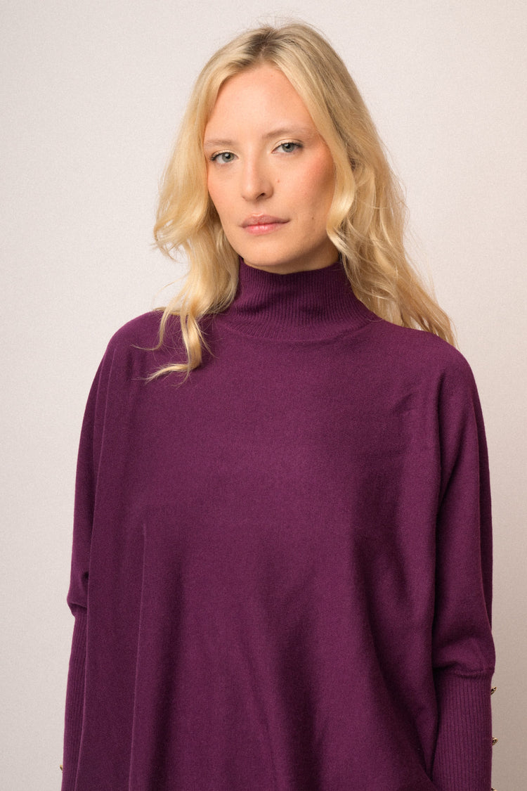 Maglia collone con bottoni