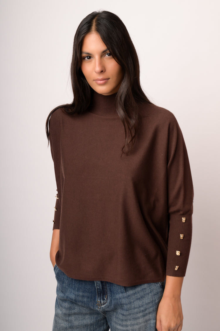 Maglia collone con bottoni