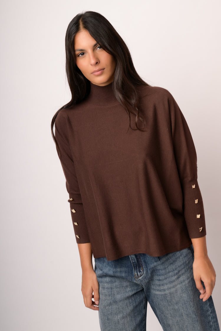 Maglia collone con bottoni