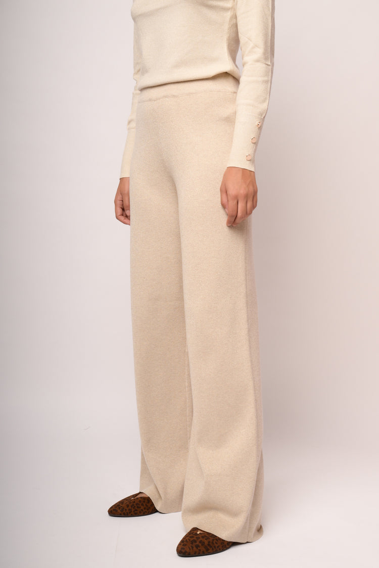 Pantaloni palazzo con lurex