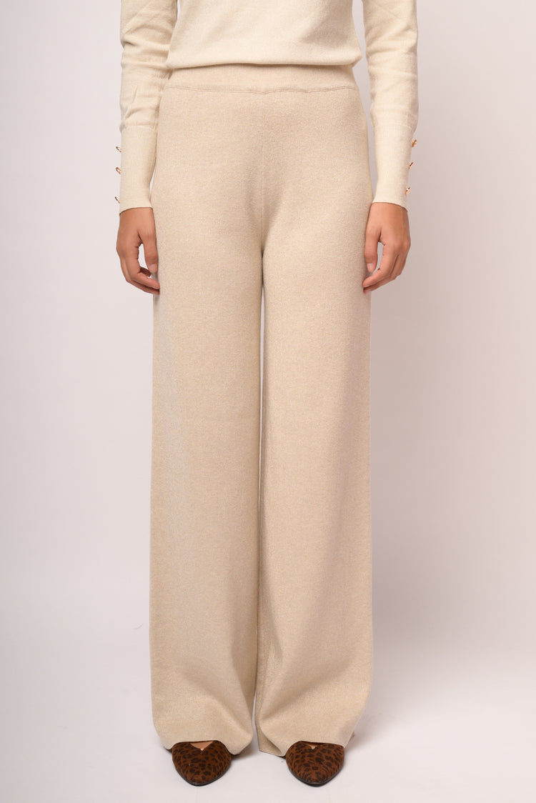 Pantaloni palazzo con lurex