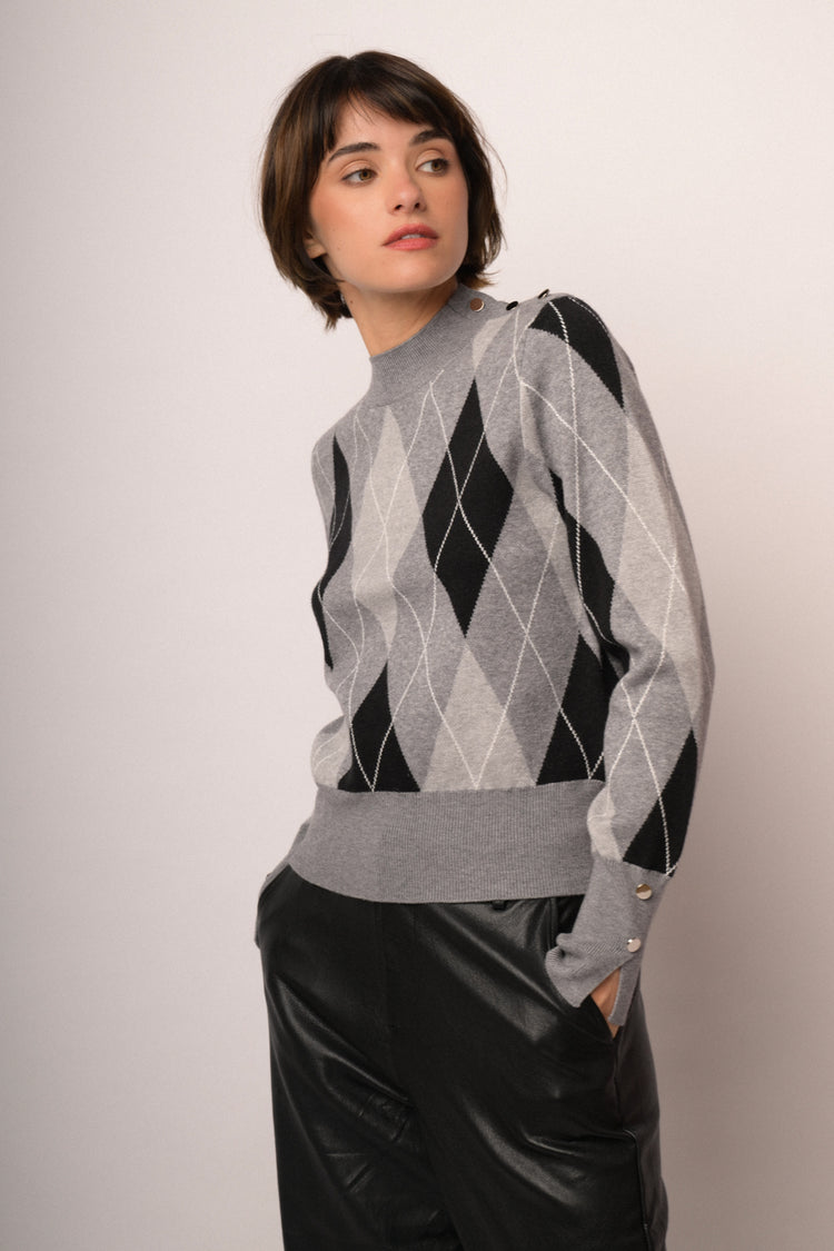 Maglia girocollo rombi