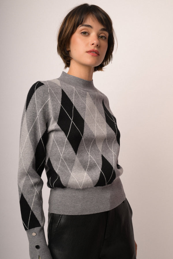 Maglia girocollo rombi