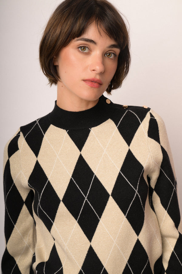 Maglia girocollo rombi