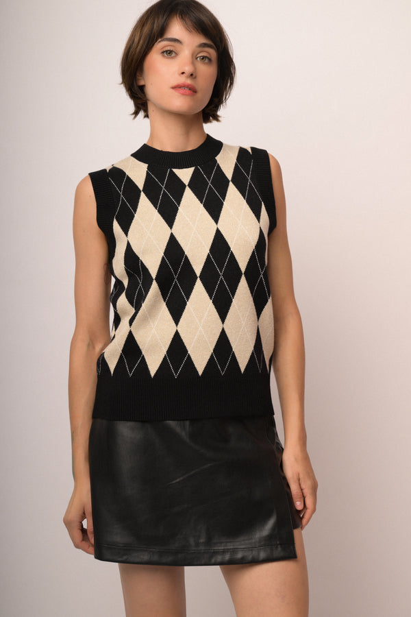 Maglia smanicata rombi