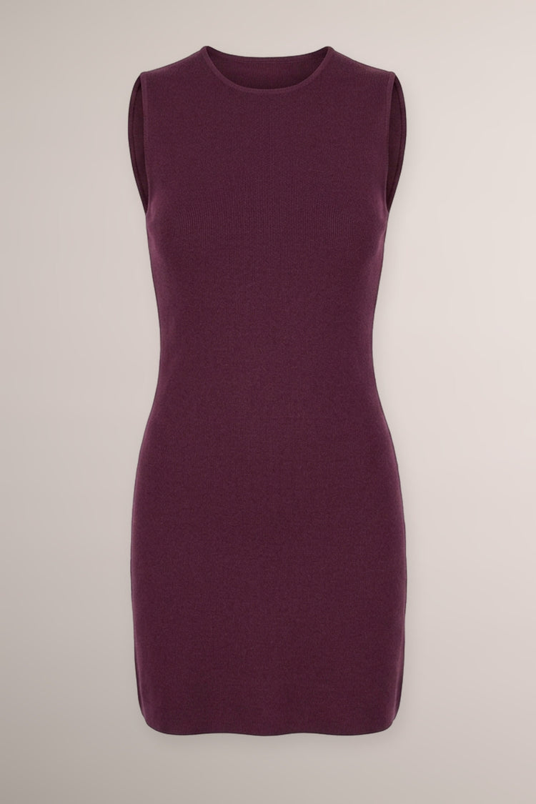 Burgundy sleeveless mini dress