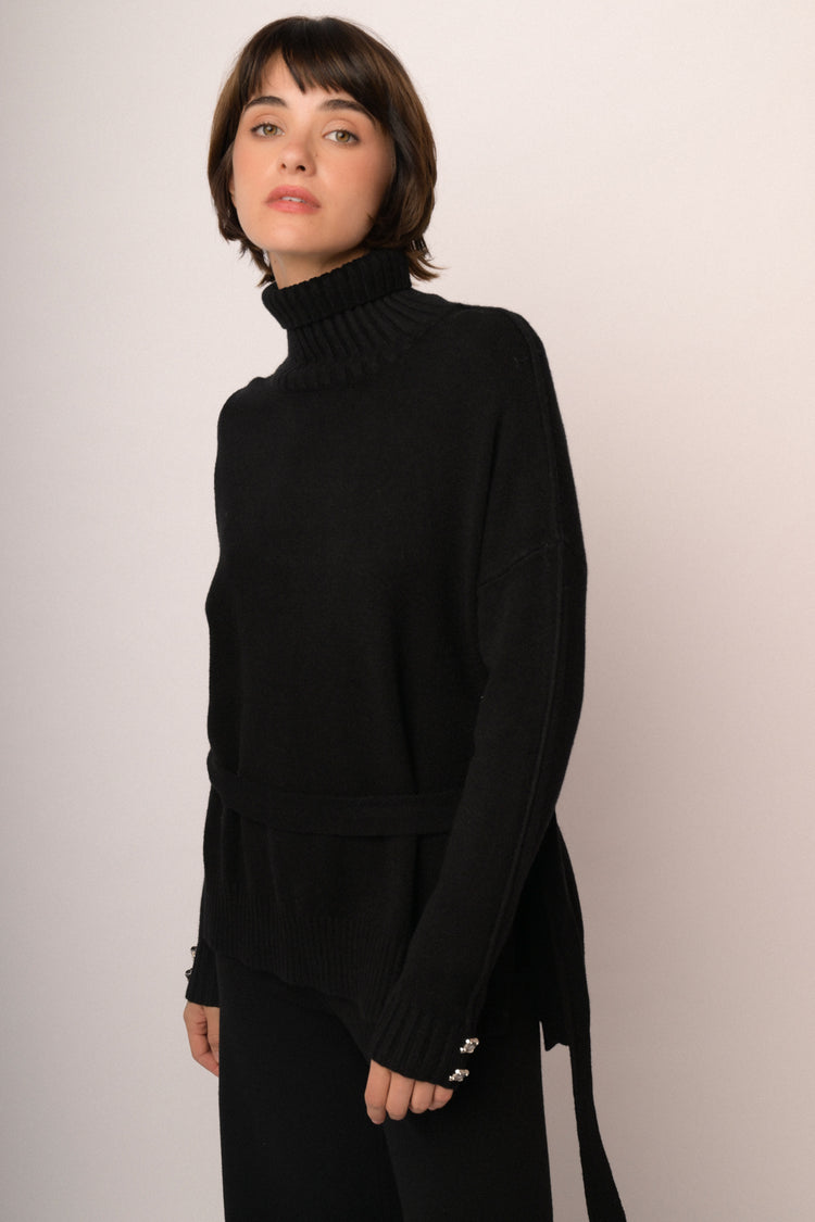 Maglia collo con cintura