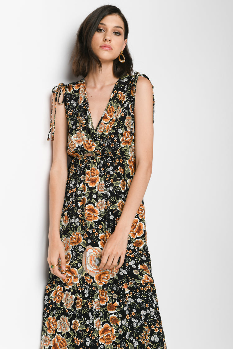 Floral print long dress