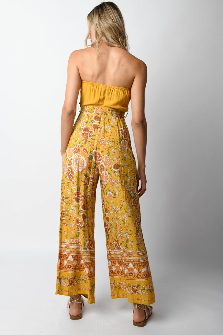 Floral print viscose jumpsuit