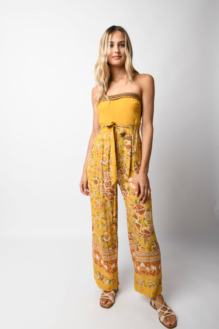 Floral print viscose jumpsuit