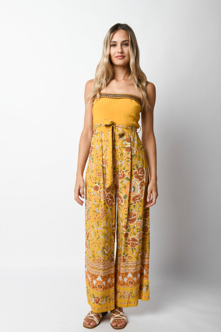 Floral print viscose jumpsuit