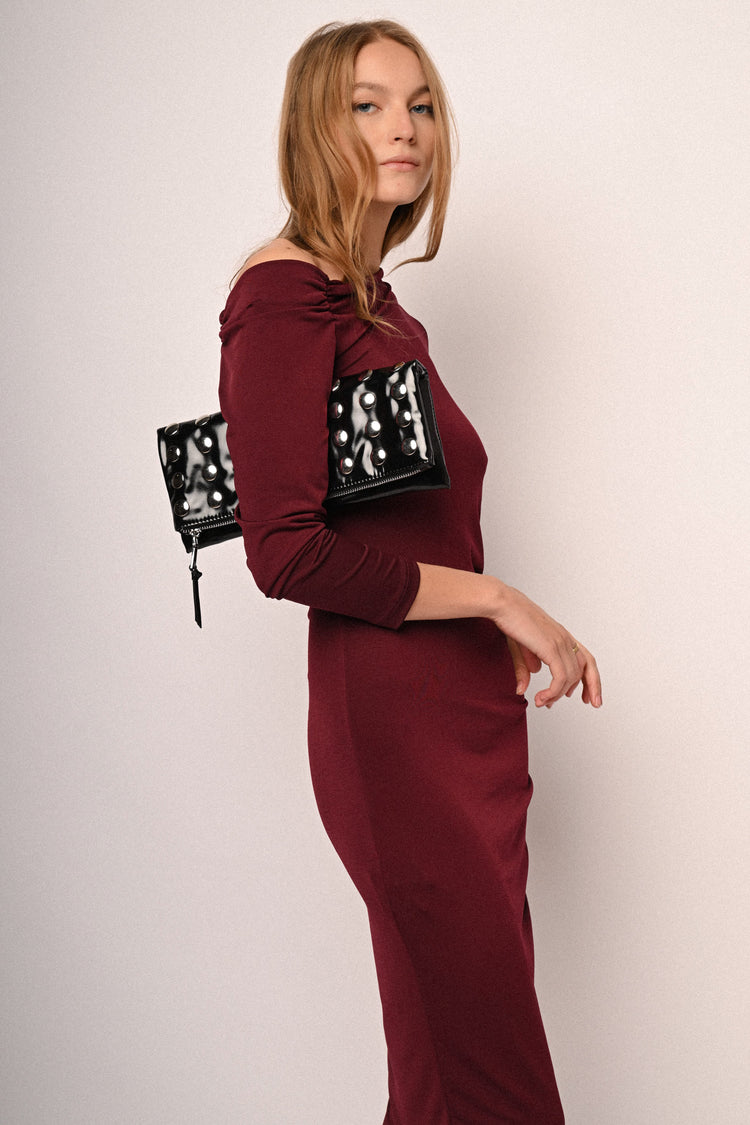 Gathered sheath dress