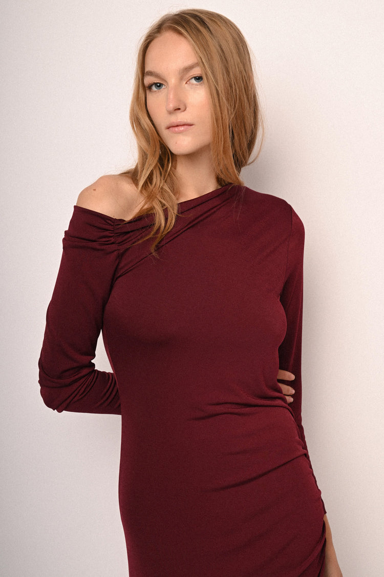 Gathered sheath dress