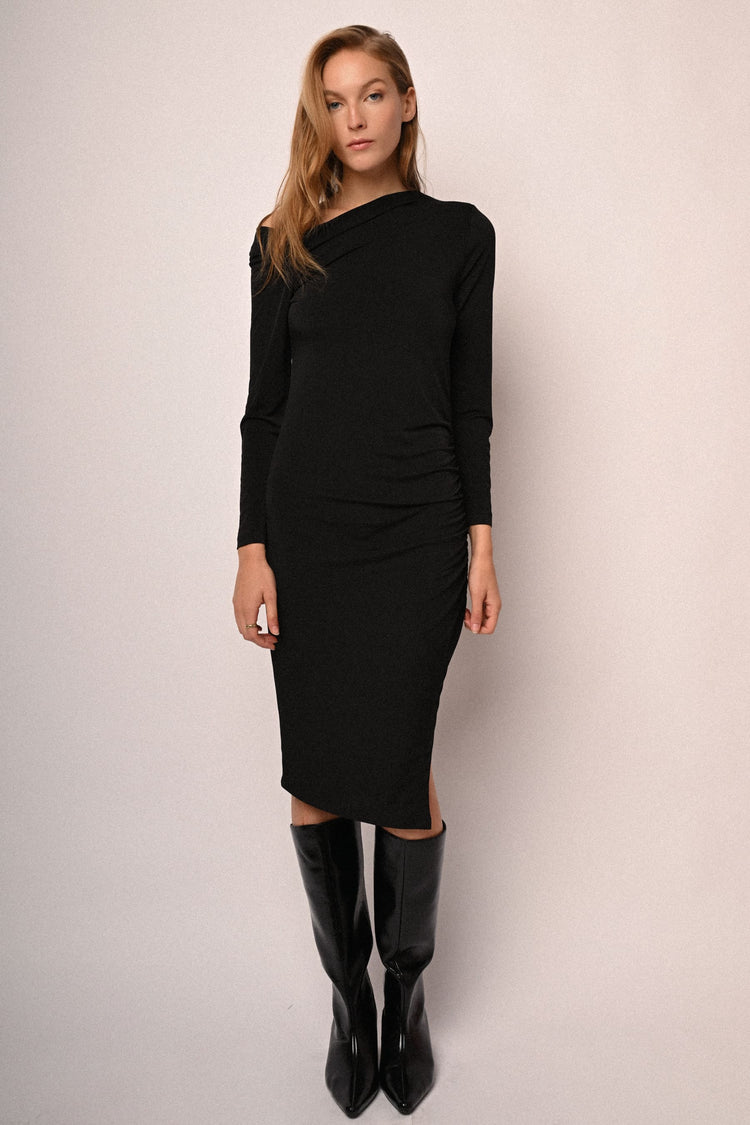 Gathered sheath dress