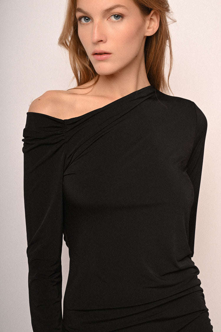 Gathered sheath dress