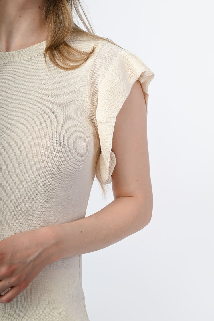 Frills knit top