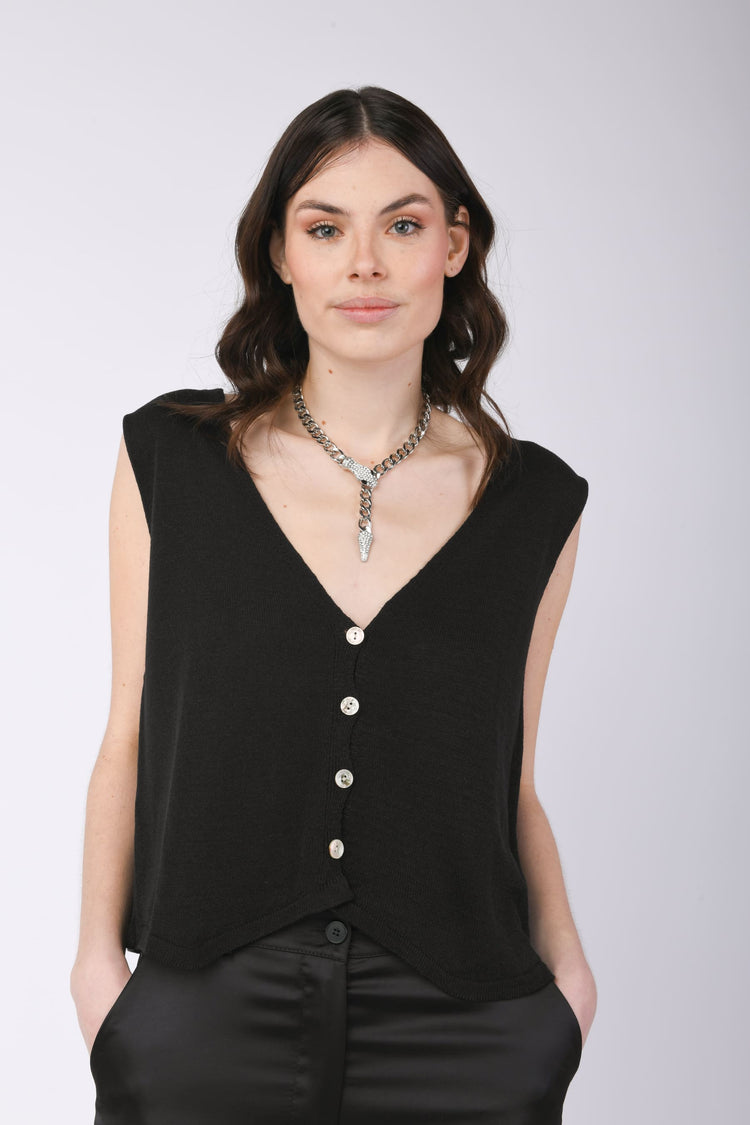 Modal-blend knit vest