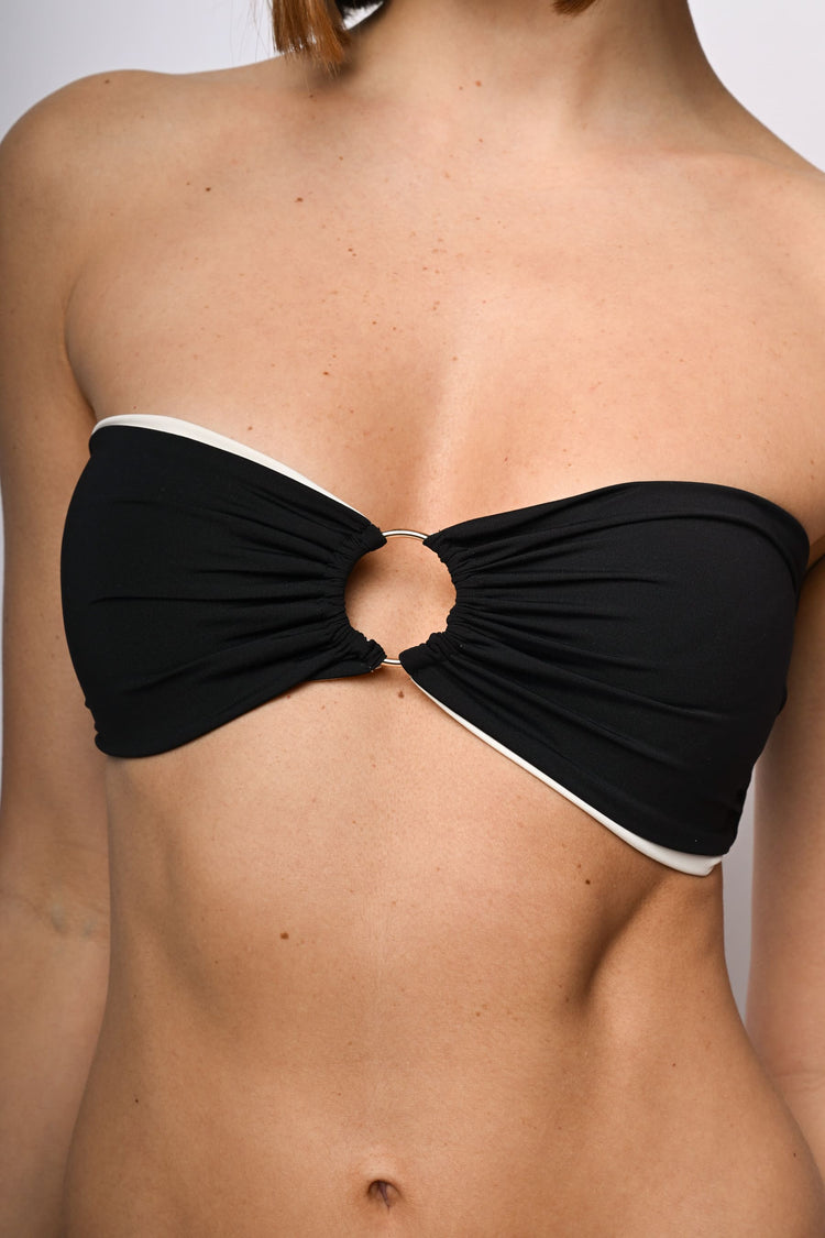 Reversible bandeau bikini top