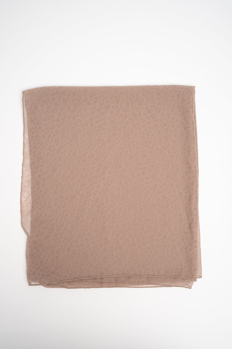 Beige graphic motif scarf