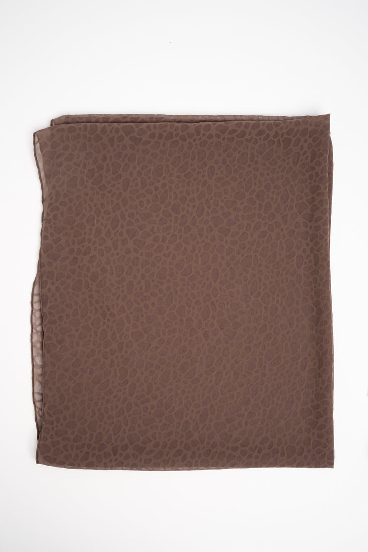 Brown graphic motif scarf