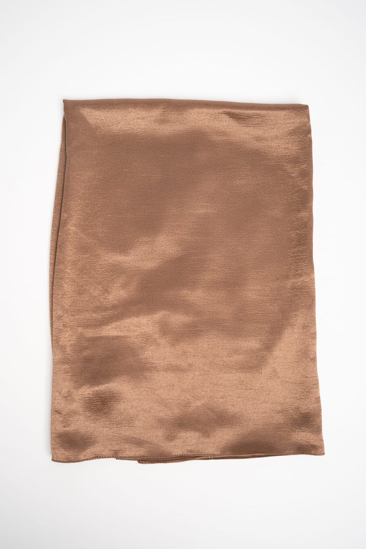 Tan satin basic stole